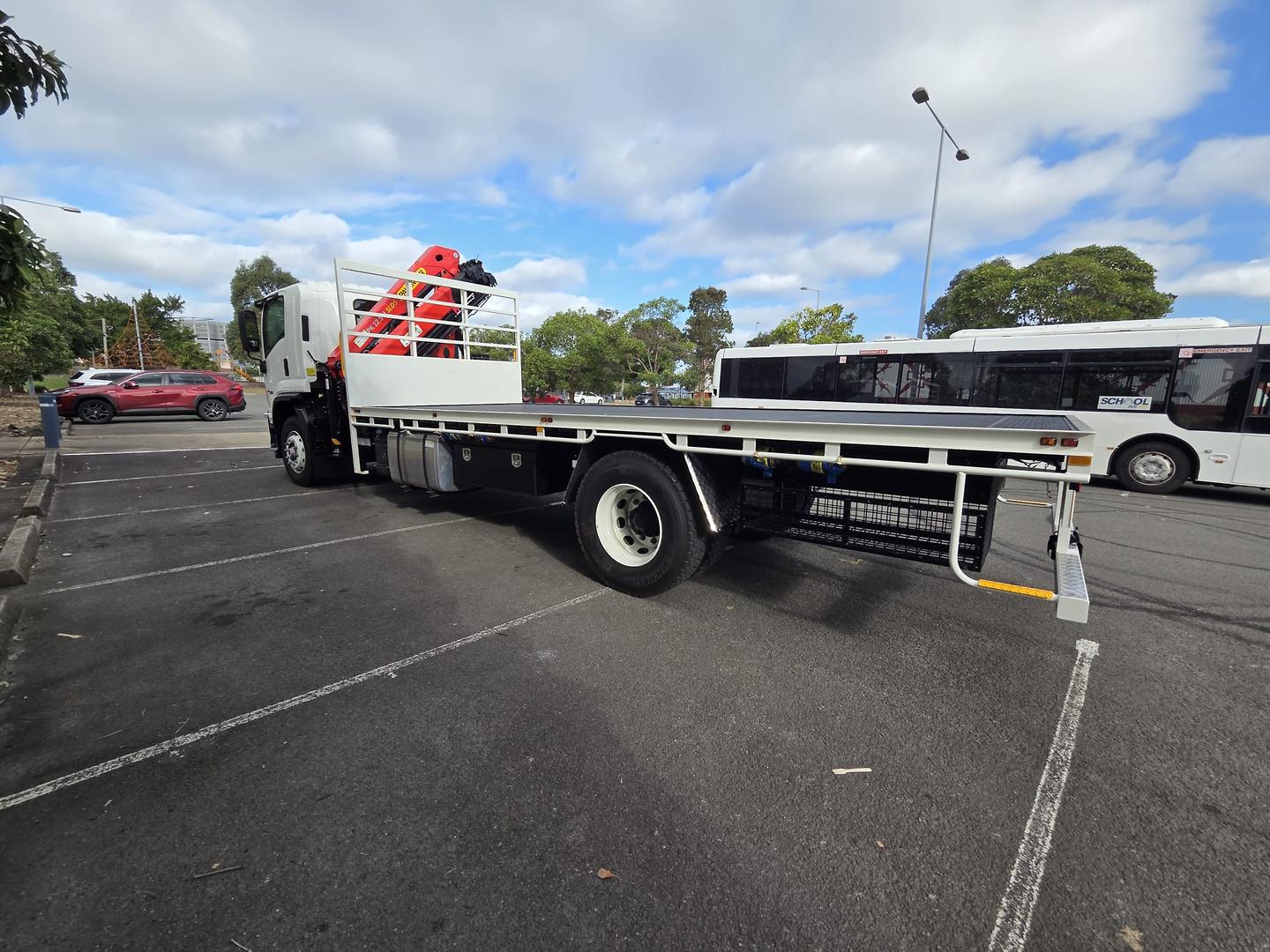 2025 Isuzu F Series FVR 170-300 AT R60 Palfinger Front Mount Crane10 pallet Tabletop image 14