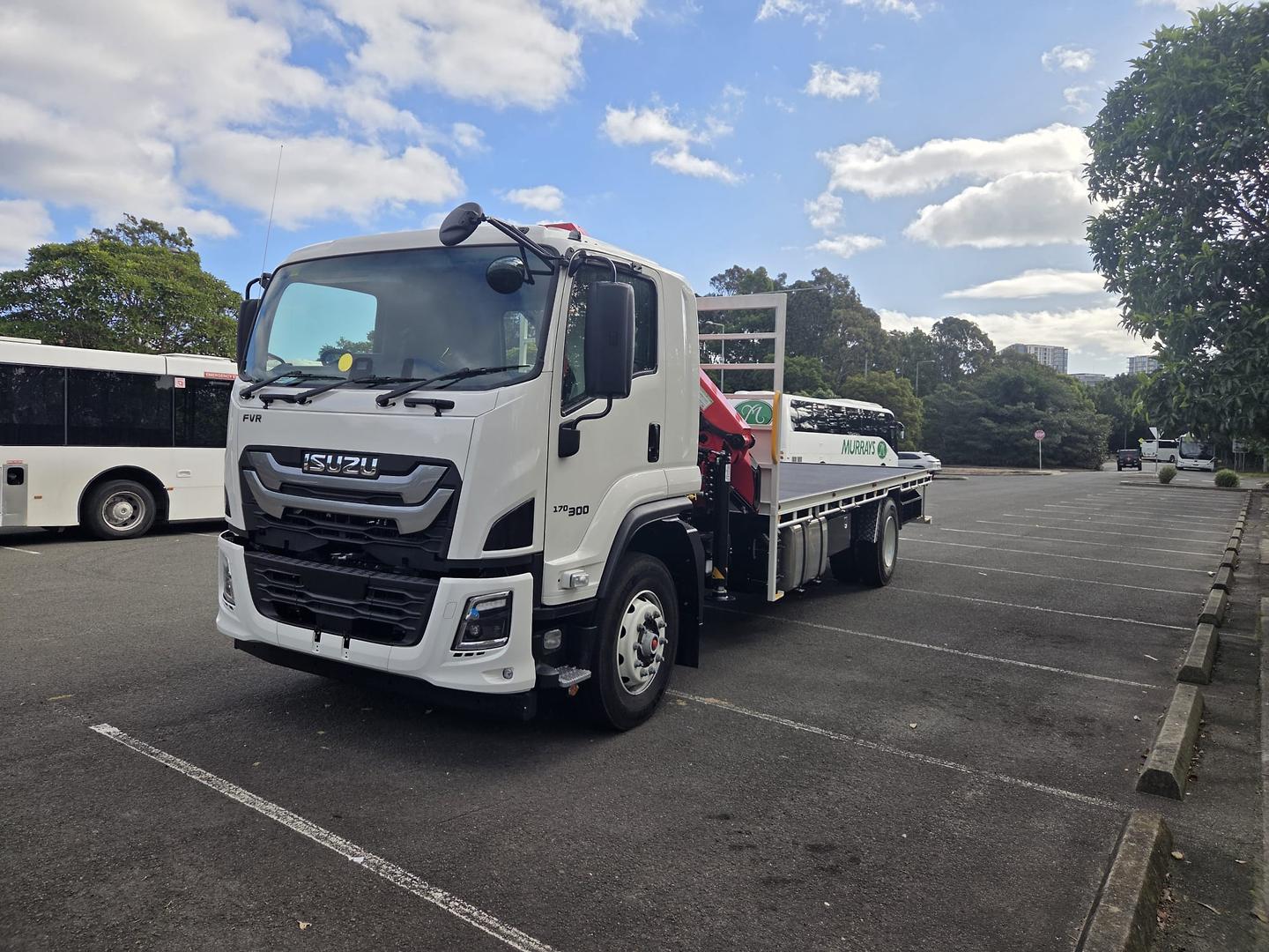 2025 Isuzu F Series FVR 170-300 AT R60 Palfinger Front Mount Crane10 pallet Tabletop image 2