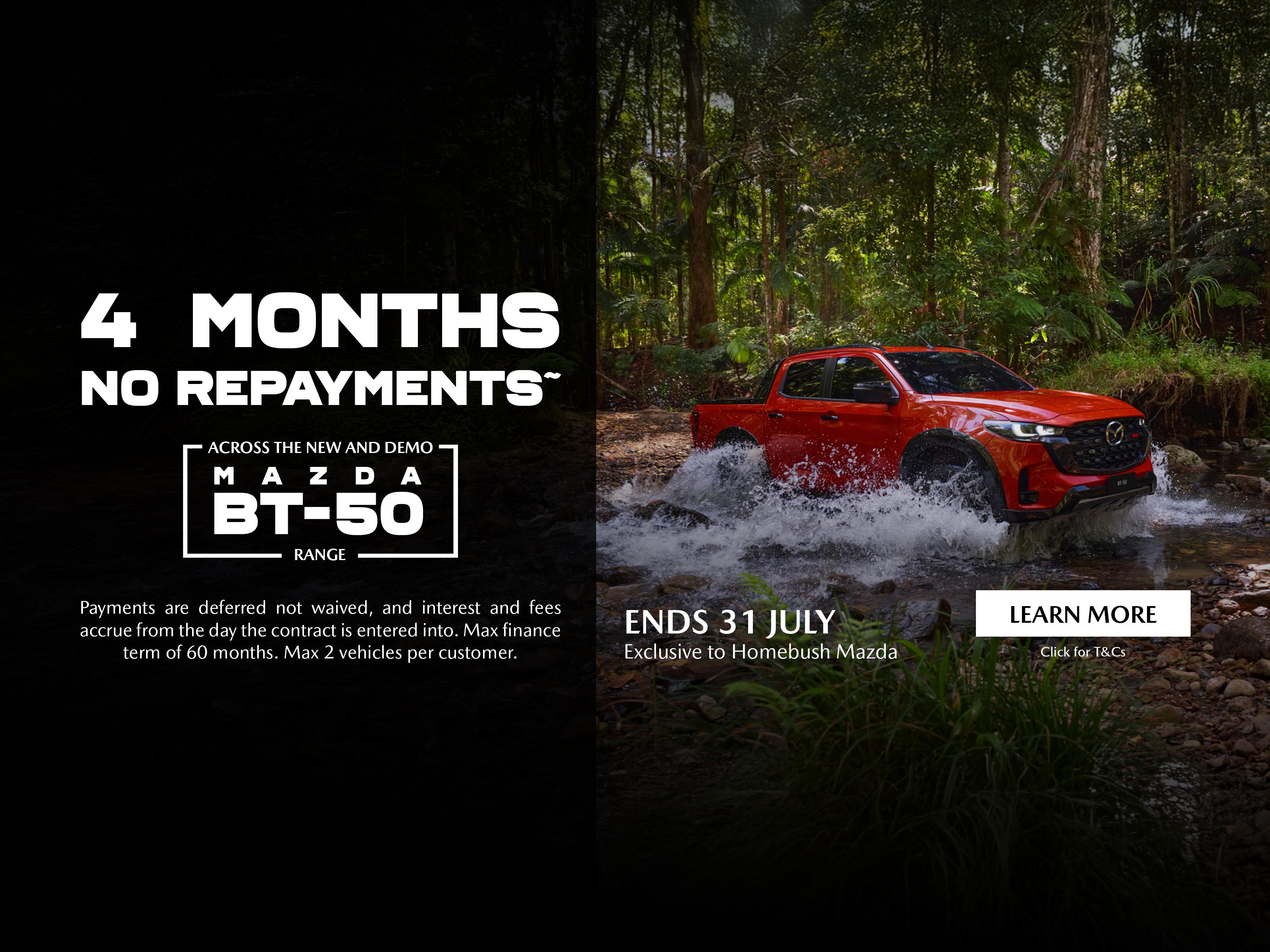 bt 50 4 months no repayments