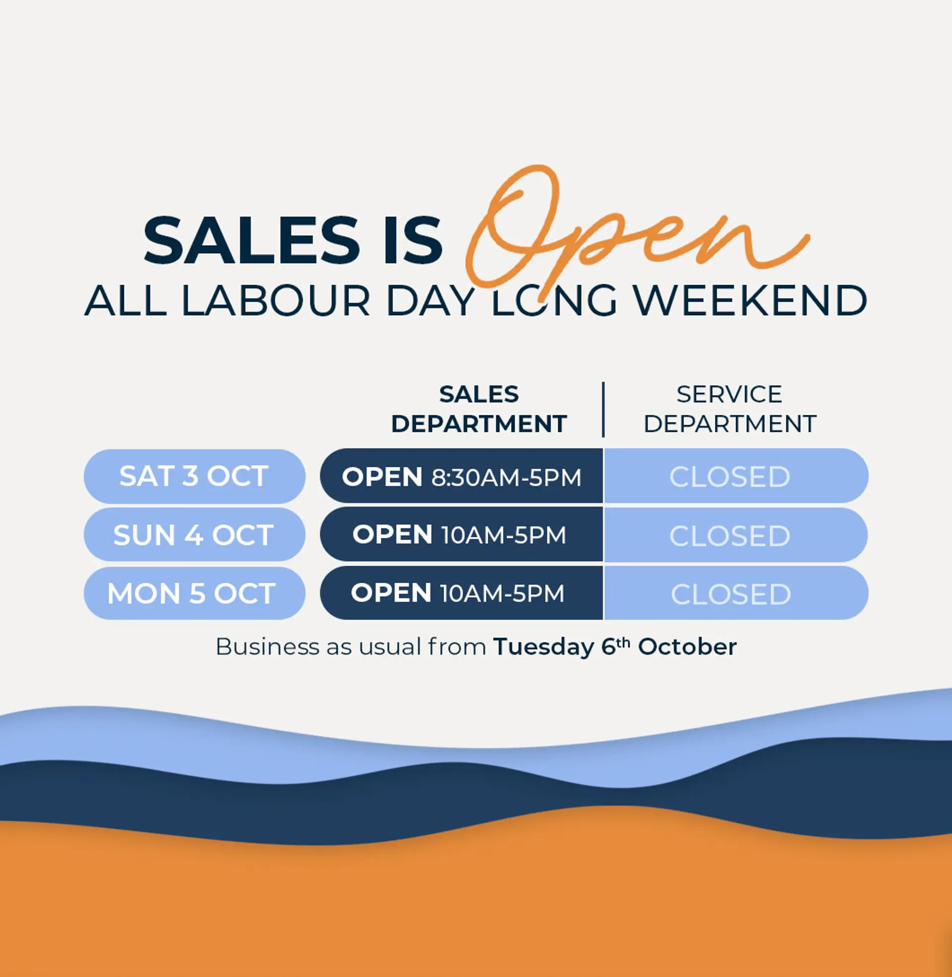 Labour Day Trading Hours