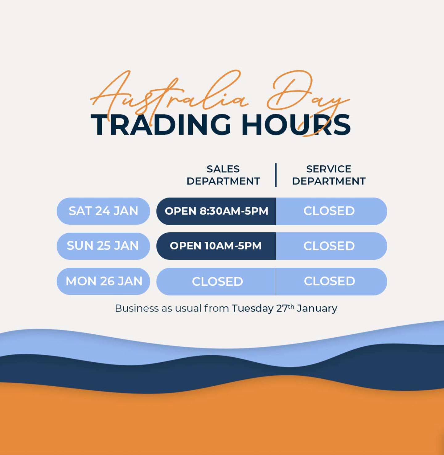 Australia Day Trading Hours