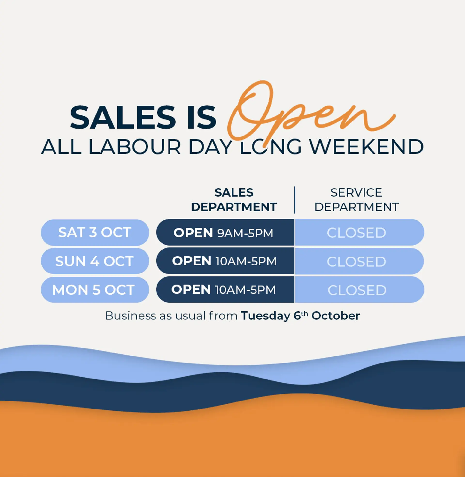 Labour Day Trading Hours